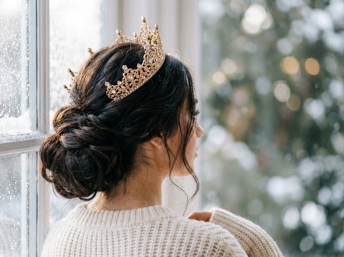Updo Queen Winter Queen Aesthetics: How to Rock an Updo with Crowns for Winter ...