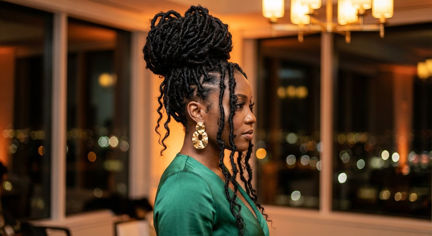 How to Style Distressed Locs for a Cocktail Party | Glamorous Evening ...